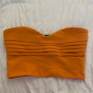 Orange cropped zara top. Strapless. M.